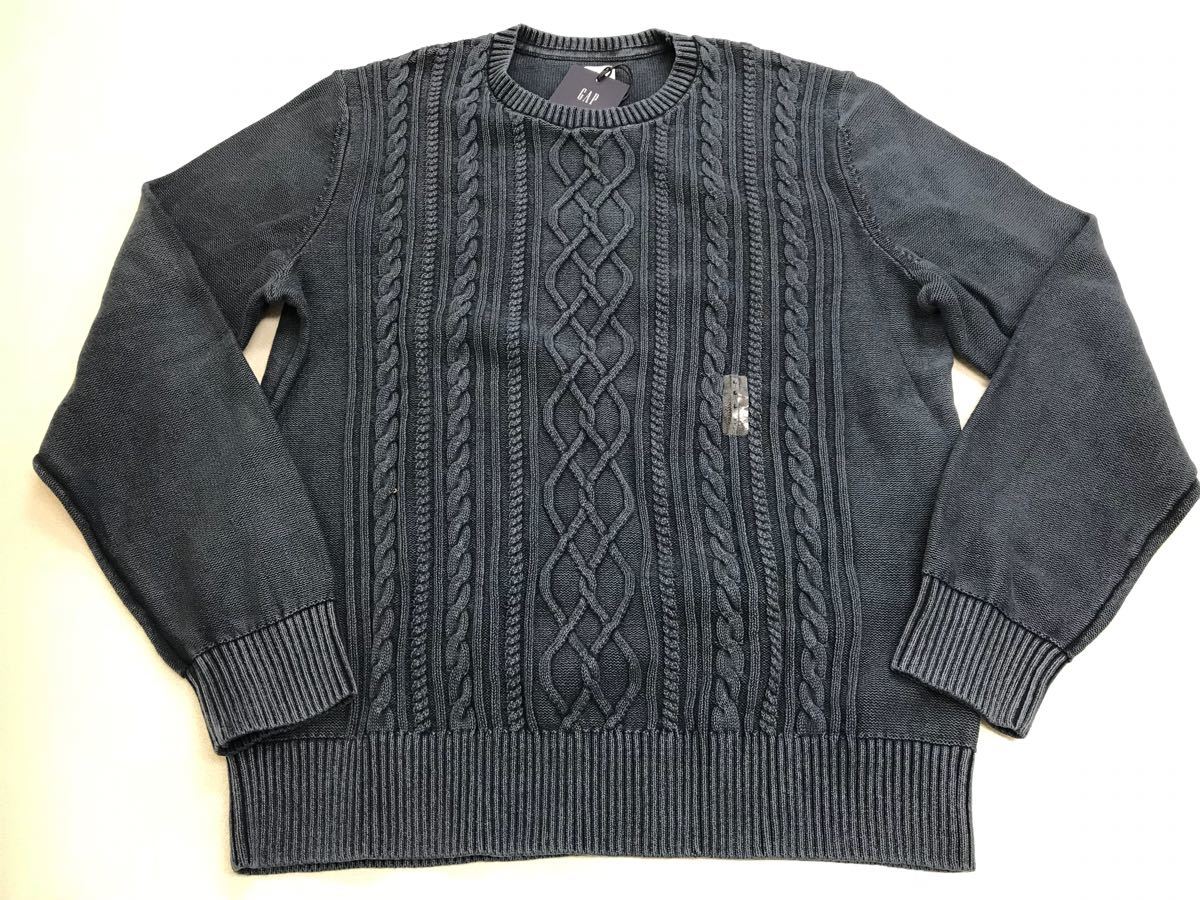 ●ＧＡＰ●新品●セーター●Ｍ●ギャップ●ニット●紺●人気のコットンニット●編みこみセーター●ネイビーブルー●30S70-1-1_画像1