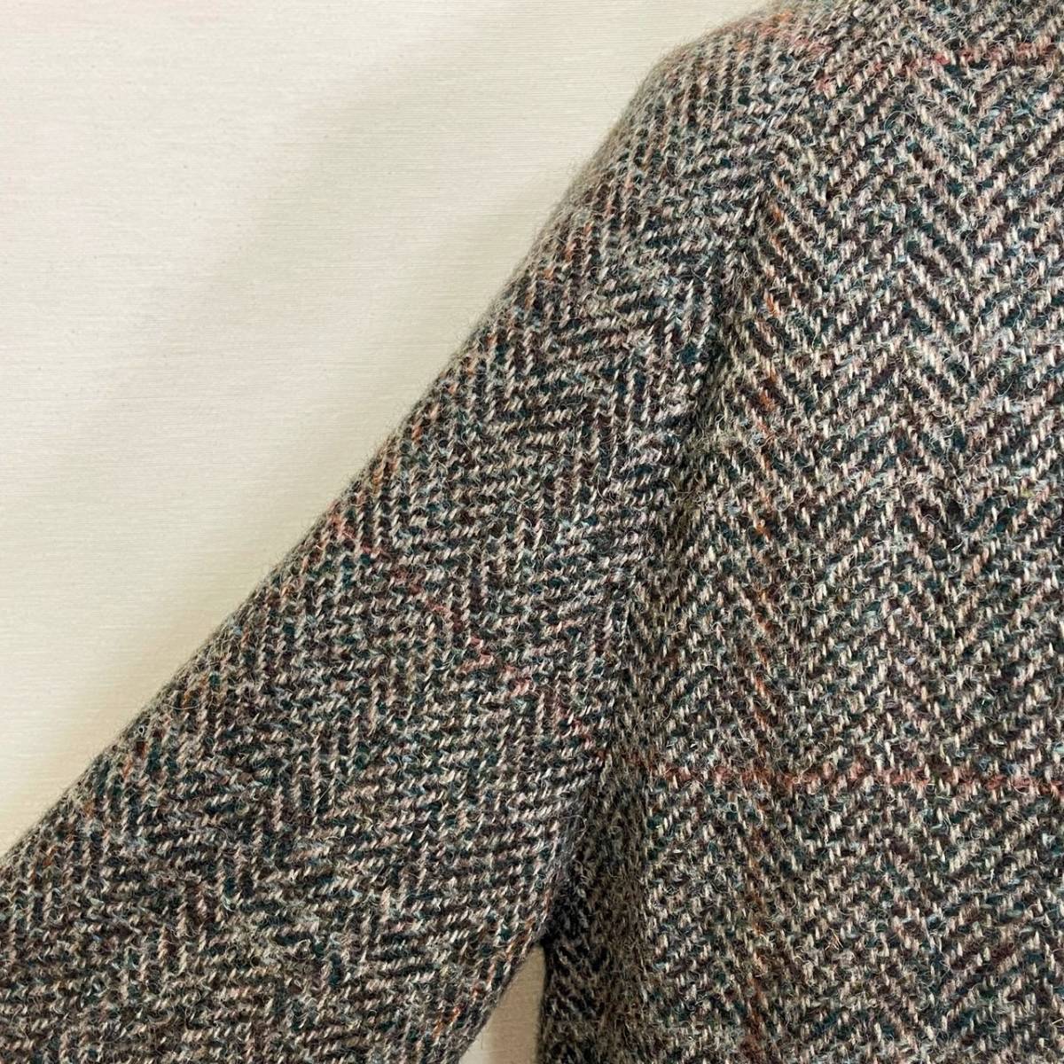  rare { Paul Stuart / one sheets sleeve }80s 90s beautiful goods [ INVERTERE tweed bell tedo bar ma car n coat 40REG Britain made Vintage 1 sheets sleeve ]