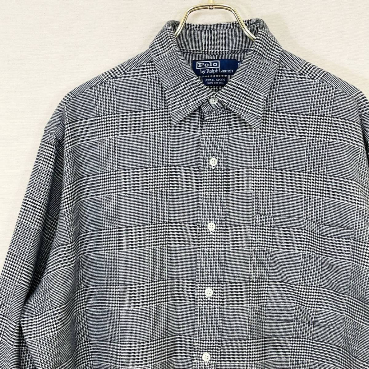 希少《 Mint Condition / Glen Check 》80s90s 極上品【 Ralph Lauren ラルフローレン ビンテージ グレンチェック コットン シャツ L 】