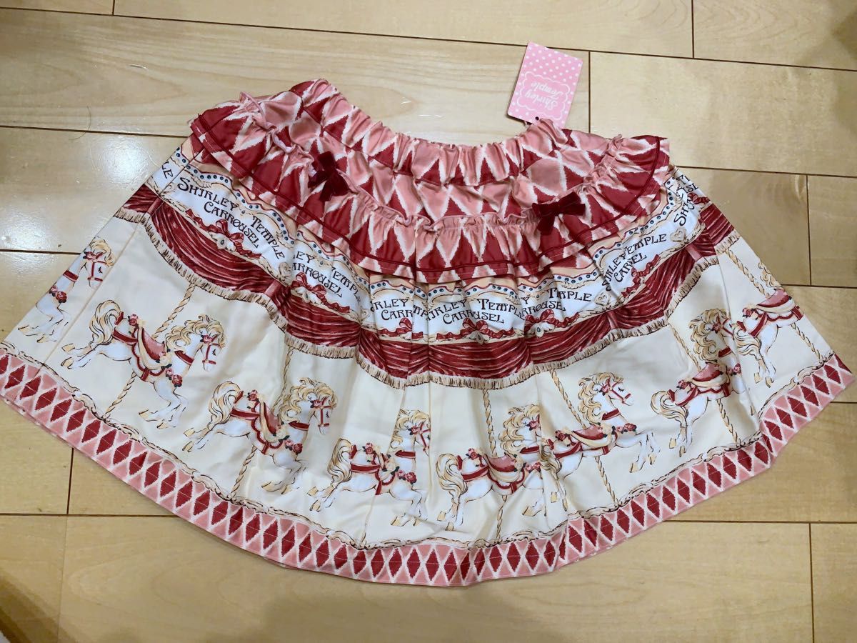 シャーリーテンプル スカート メリーゴーランド 新品未使用 120 馬 リボン