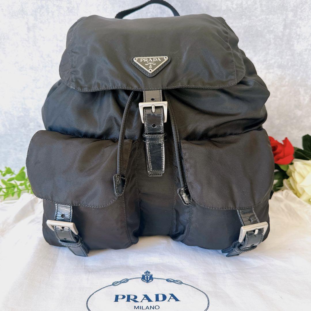 88%OFF!】 PRADA プラダ ナイロン ミニリュック NERO 黒 三角ロゴ
