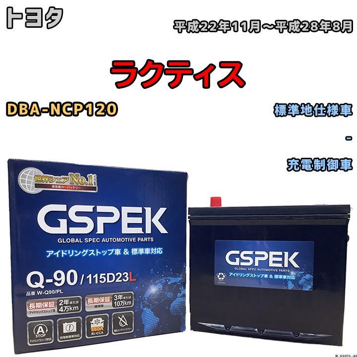 バッテリー デルコア GSPEK トヨタ ラクティス DBA-NCP120 - Q-90