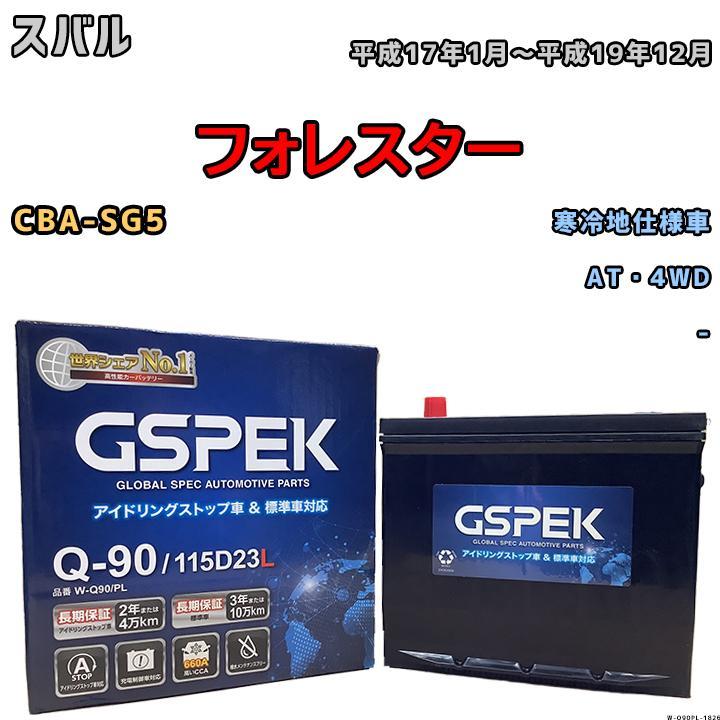 バッテリー デルコア GSPEK スバル フォレスター CBA-SG5 AT・4WD Q-90