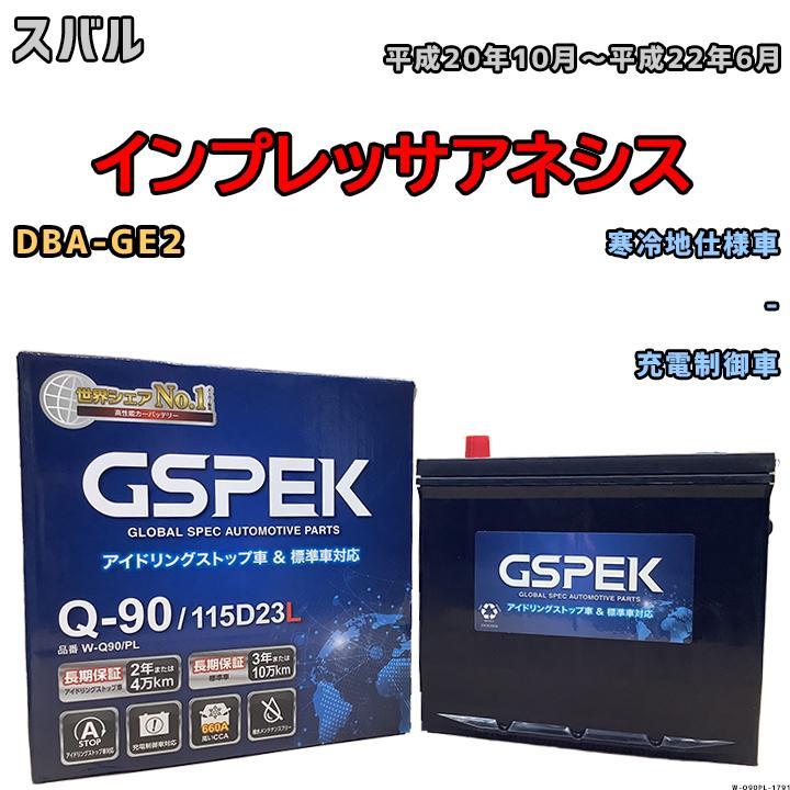 バッテリー デルコア GSPEK スバル インプレッサアネシス DBA-GE2 - Q-90