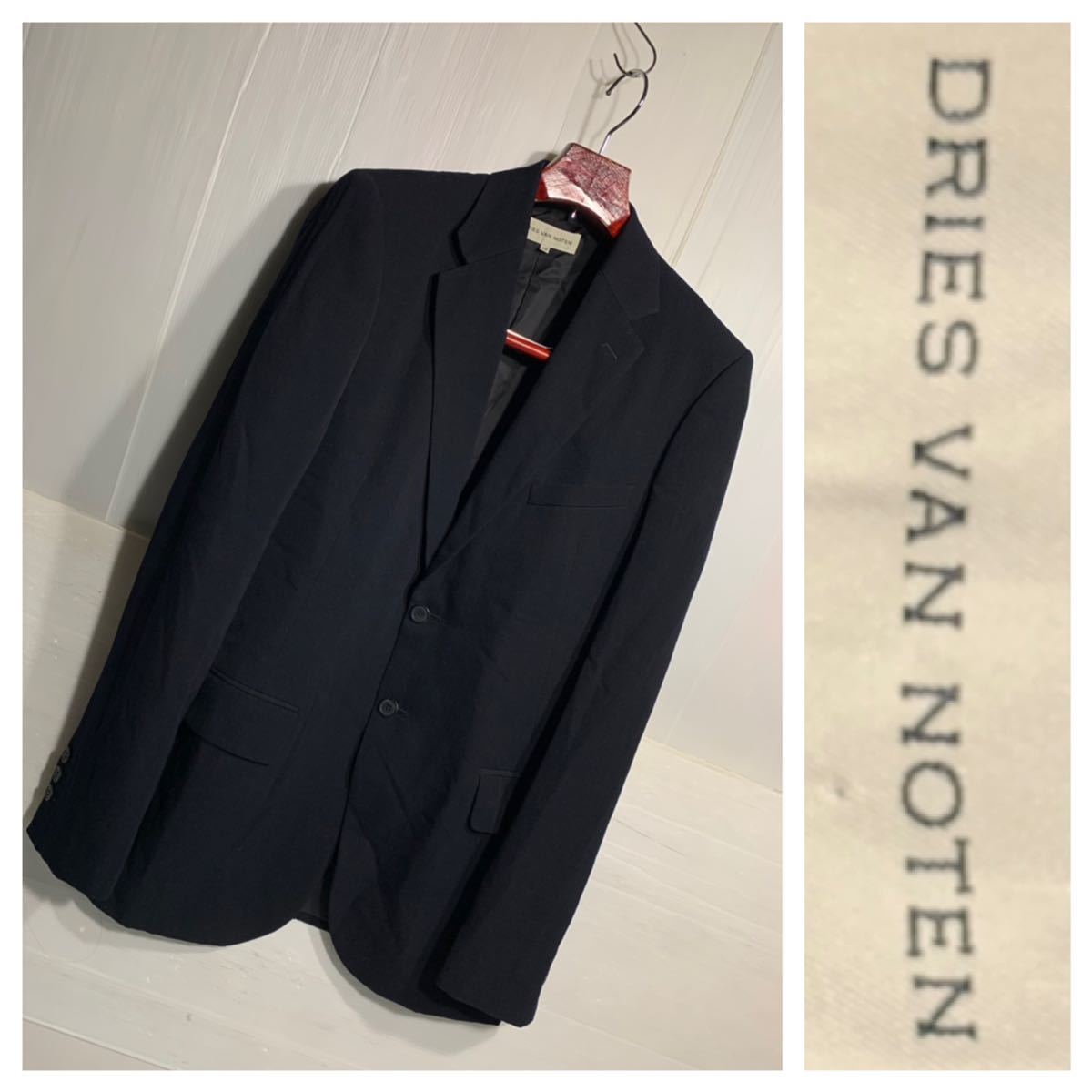 出産祝い DRIES VAN ブラック ブレザー テーラードジャケット 48 黒 2B