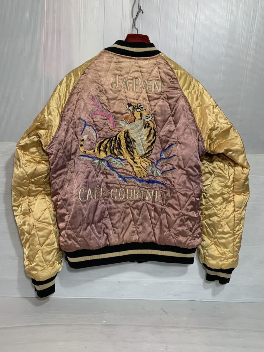 希少M品番/テーラー東洋 リバーシブル別珍スカジャン JAPAN虎ネイビー