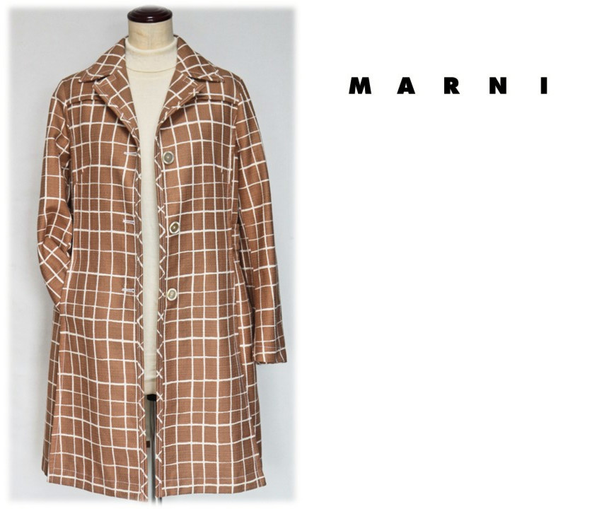 267,300円新品【MARNI マルニ】チェック柄の可愛いコート 38(M)