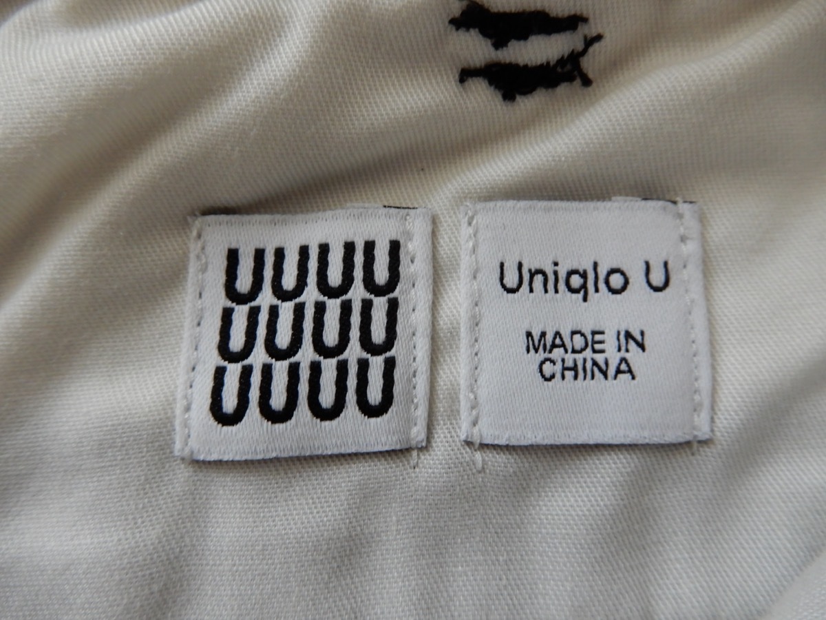 UNIQLO ユニクロ メンズ コットン/綿100％ ワイドフィットテーパードパンツ w73cm 黒_画像7