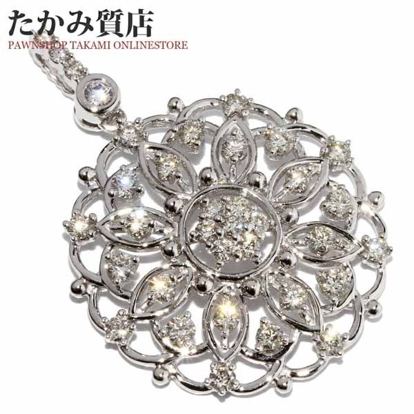 ペンダントトップ K18WG ダイヤ1.00ct | charcas.gob.mx