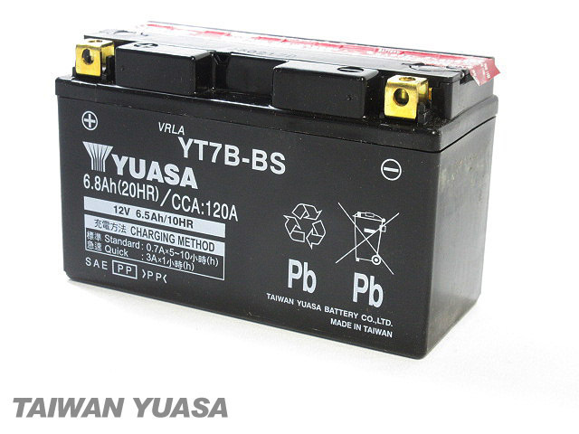 台湾ユアサバッテリー YUASA AGM YT7B-BS ◆ GT7B-4 FT7B-4 DT7B-4 互換 TT250R TT250R レイド DR-Z400S DR-Z400Mの画像3
