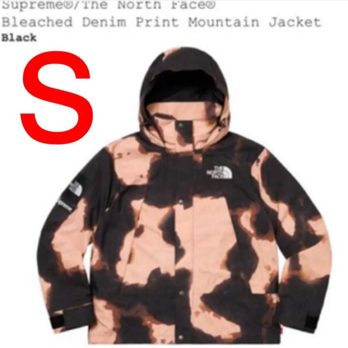 Supreme The North Face Bleached Denim Print Mountain Jacket Black