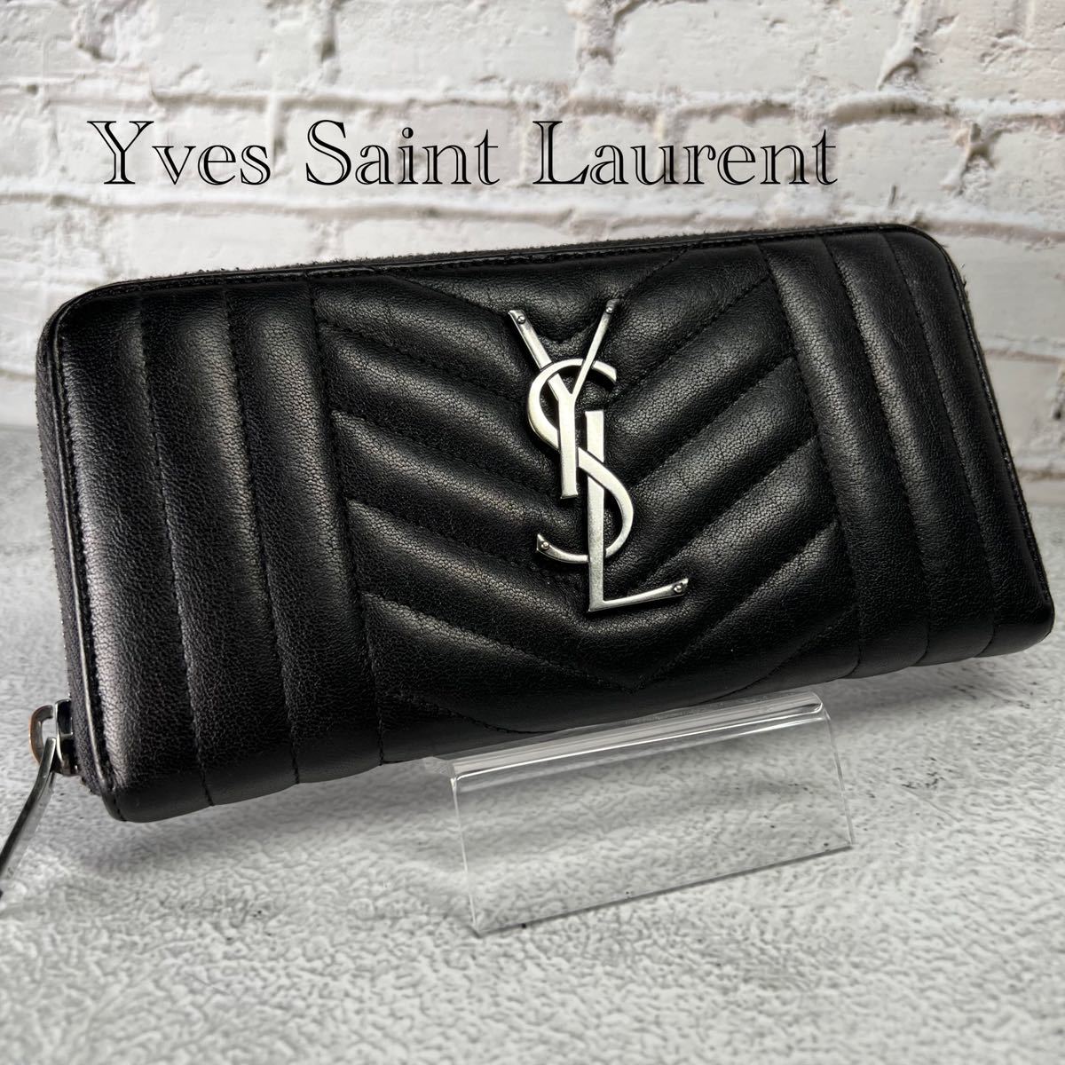 サンローラン SAINT LAURENT 長財布 財布 黒 ブラック-