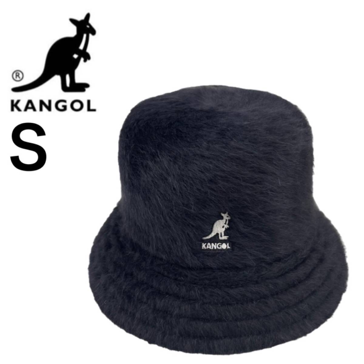 * стандартный товар новый товар *KANGOL FUGORA BUCKET Kangol шляпа панама K3477 черный S размер женский Fargo la мех 