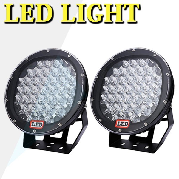 送料込..スポットカバー/拡散カバー付属 ホワイト 黒 12V/24V 2個 LED ワークライト 超遠距離照射 185W トラック SUV ボート 9C-185W-B