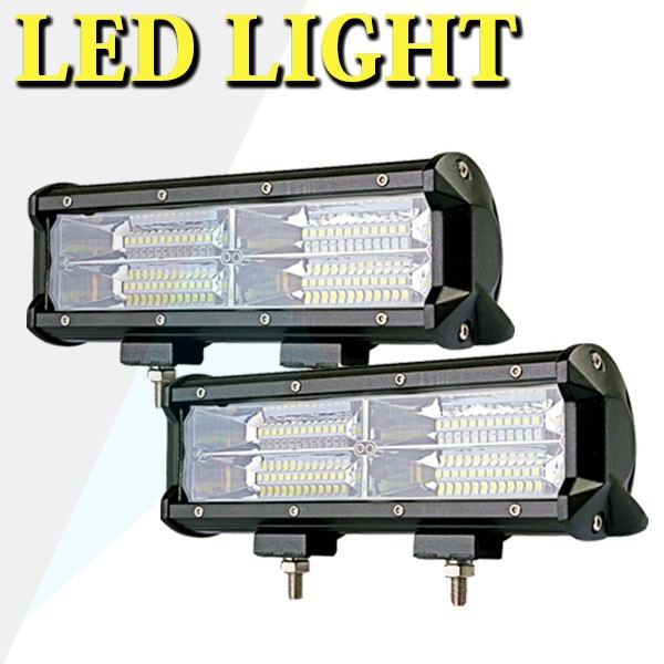 ホワイト SUV 農業機械 12V/24V 9C-144W 2個 LED ワークライト 作業灯 投光器 集魚灯 トラック バイク 144W 9インチ 6500K_画像1