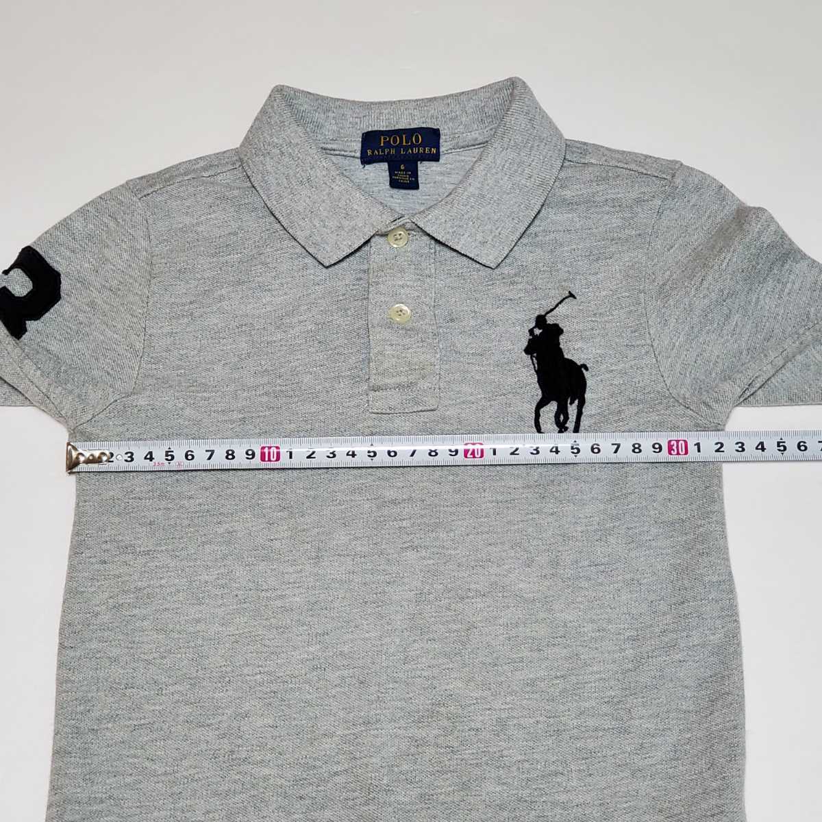 POLO RALPH LAUREN ラルフローレン グレー長袖ポロシャツ サイズ6(約120サイズ相当)