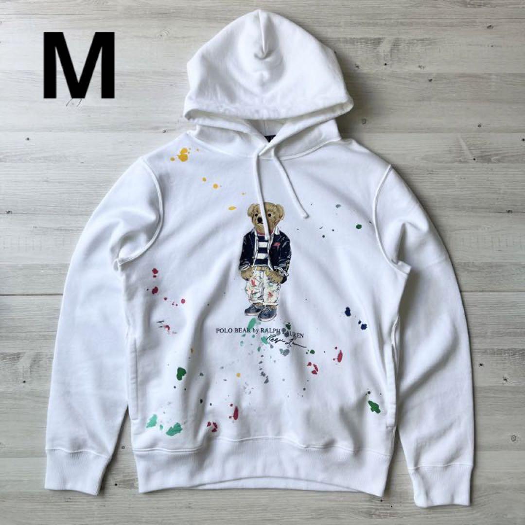 極美品 M ポロラルフローレン ポロベア スプラッシュ ペンキ パーカー