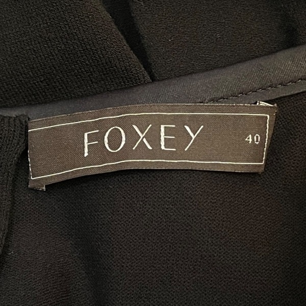 フォクシー FOXEY サイズ40 M - 黒×白 レディース 長袖/ひざ丈 美品 ワンピース_画像3