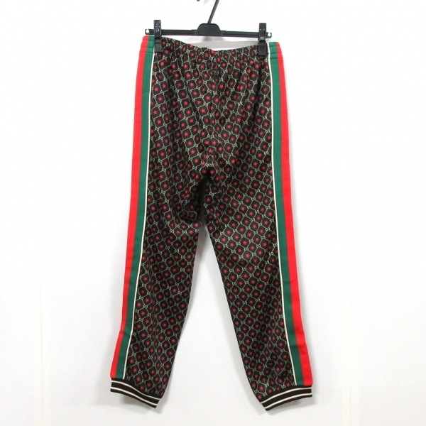 グッチ GUCCI パンツ サイズM 575735 XJBA6 GGスター 黒×グリーン