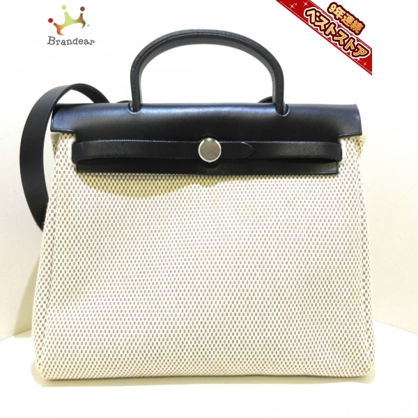 エルメス HERMES ハンドバッグ エールバッグPM トワルGM×レザー ...
