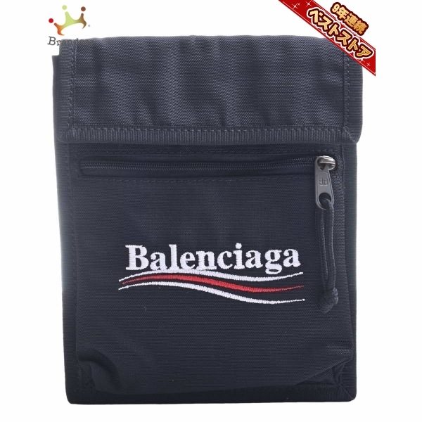 バレンシアガ BALENCIAGA ショルダーバッグ 532298 エクスプローラー ポーチ ストラップ ナイロン 黒 ロゴ刺繍 バッグ