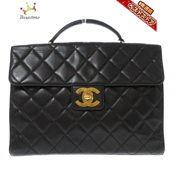リアル マトラッセ ビジネスバッグ CHANEL シャネル ラムスキン バッグ 不鮮明 ゴールド金具 レディース 黒 ブリーフケース、書類かばん リアル マトラッセ ビジネスバッグ CHANEL シャネル ラムスキン バッグ 不鮮明 ゴールド金具 レディース 黒 ブリーフケース、書類かばん