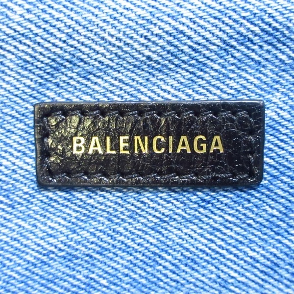 バレンシアガ BALENCIAGA トートバッグ 671409 イーストウエストミディアムショッピングバッグ デニム ライトブルー×ブルー×マルチ_画像7