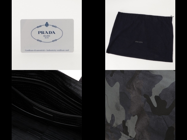 プラダ PRADA トートバッグ VA1001 - ナイロン×サフィアーノレザー ブルー(ネイビー×グレー×黒) 迷彩柄/革タグ 美品 バッグ_画像10