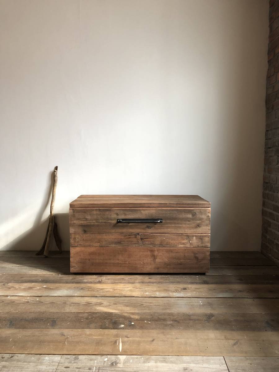 商品説明文発送日必読 M-BOX 収 キャスター 収納箱 古材 木納 商品説明文発送日必読 M-BOX 収 キャスター 収納箱 古材 木納