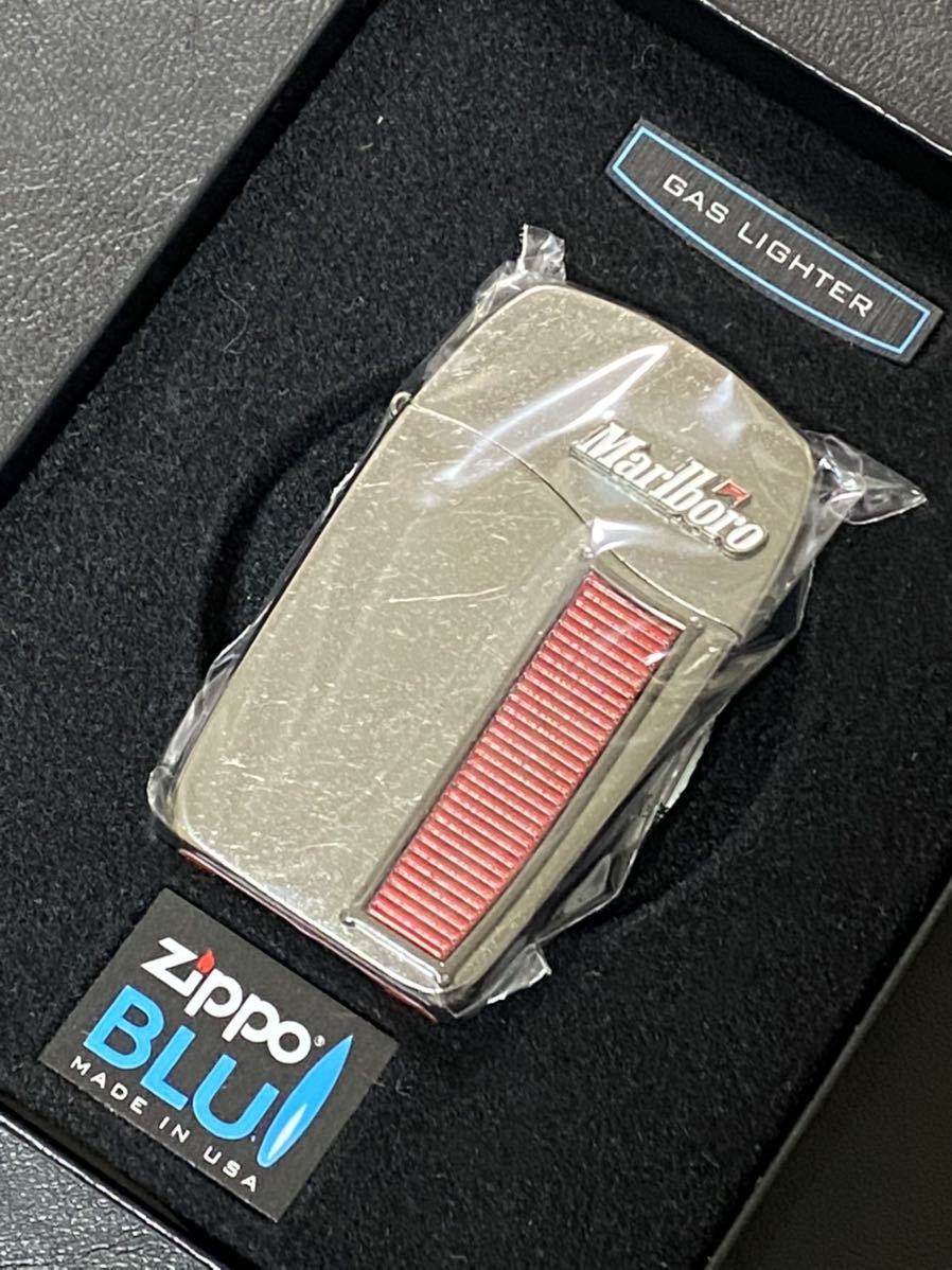 zippo BLU Marllboro 限定品 立体メタル マルボロ 希少モデル GAS LIGHTER 専用ケース 取扱説明書付き_画像1