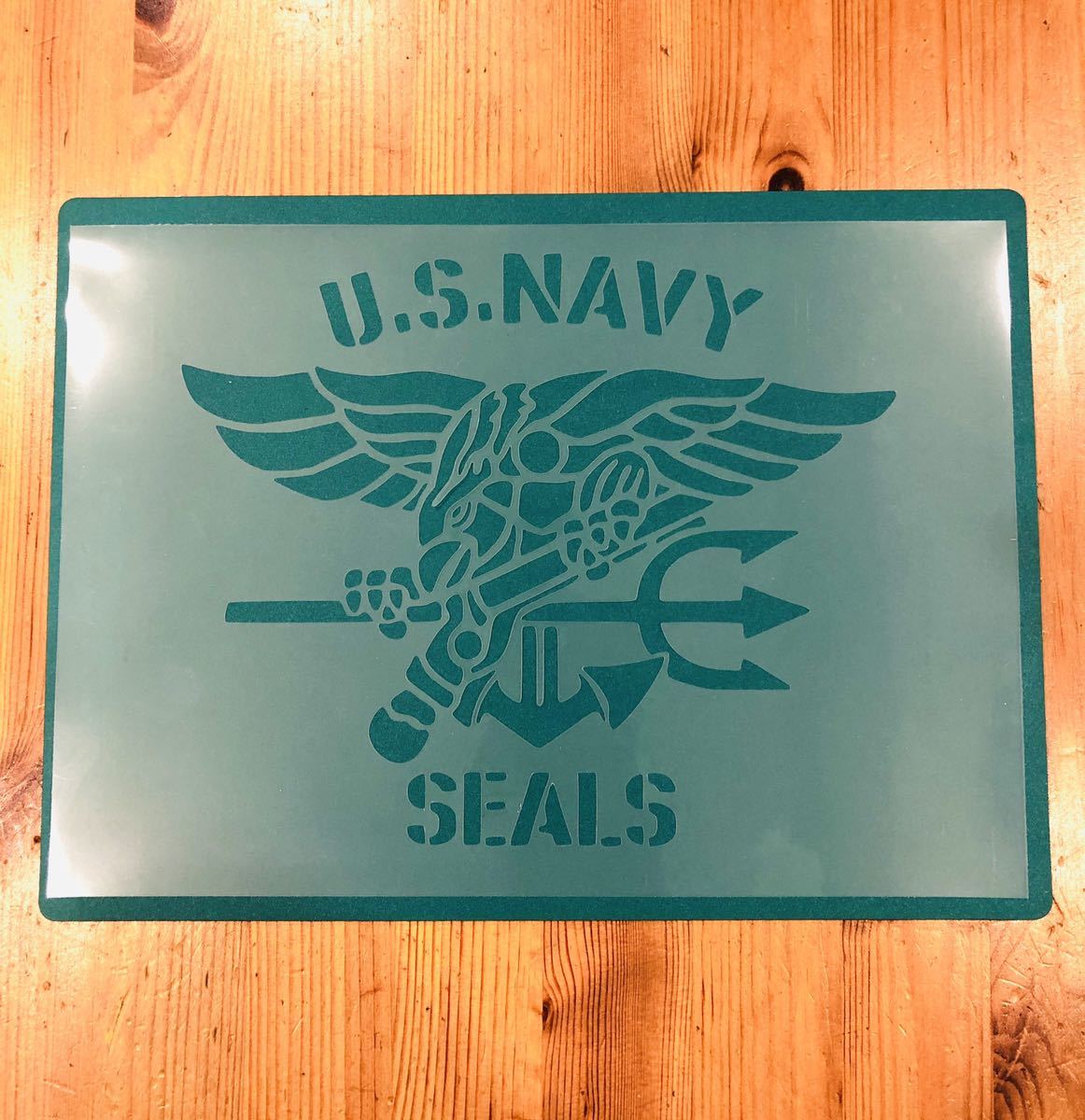 No.217 ステンシルシート DIY ARMY ネイビーシールズ　男前インテリア U.S.NAVY SEALSハンドメイド ステンシルプレート_画像1