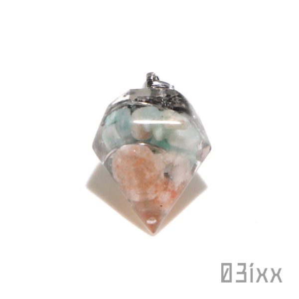 [ free shipping * prompt decision ]. salt orugo Night small diamond pendant top amazo Night heaven river stone natural stone parts amulet stainless steel 03ixx