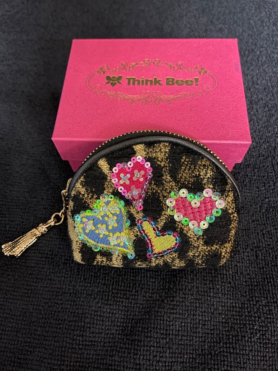 シンクビーポーチ アニマルハート ミニポーチ Think Bee! 美品!