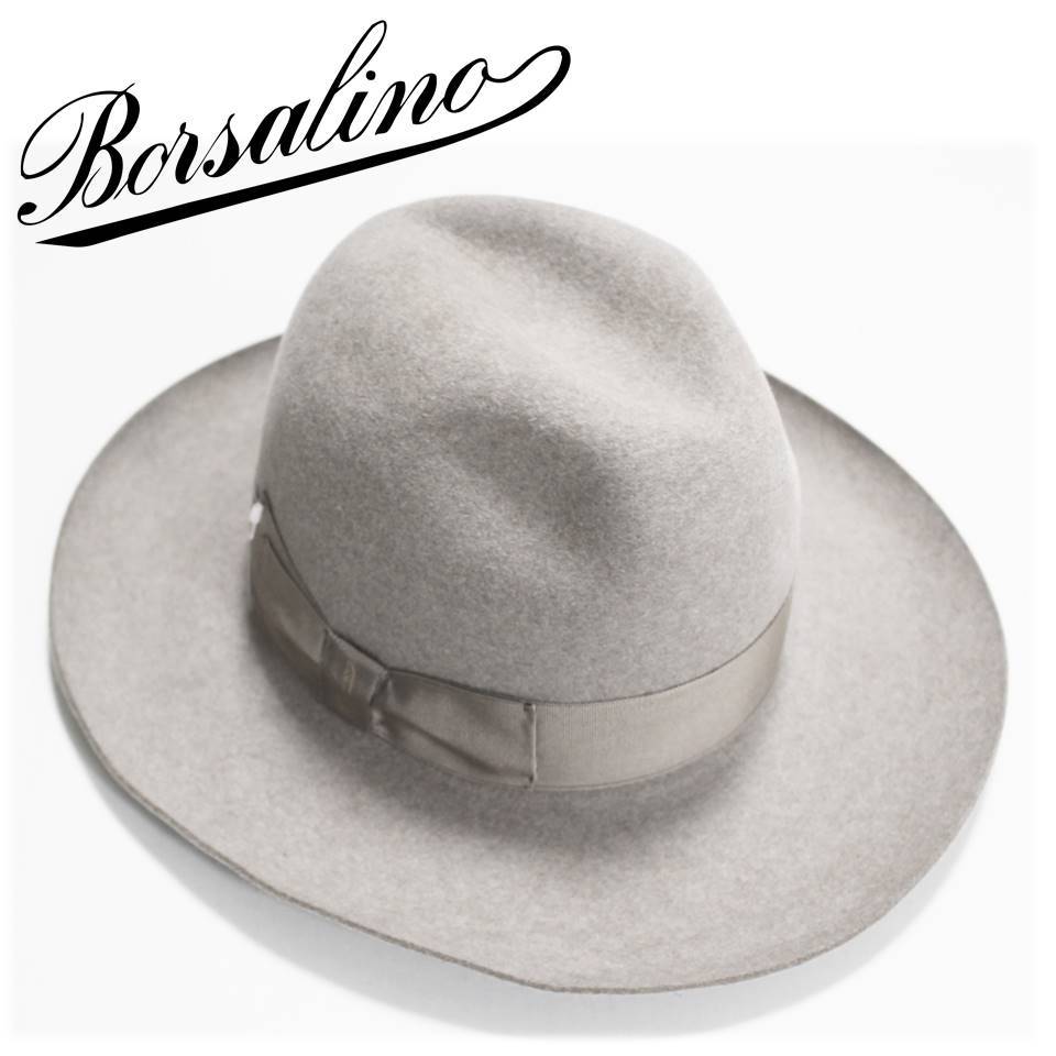 価格は安く 《ボルサリーノ》新品 定価70,400円 イタリア製 高級ラビットファー フェルトハット 中折れウールハット ワイドブリム 58(M)A7031 ソフト帽