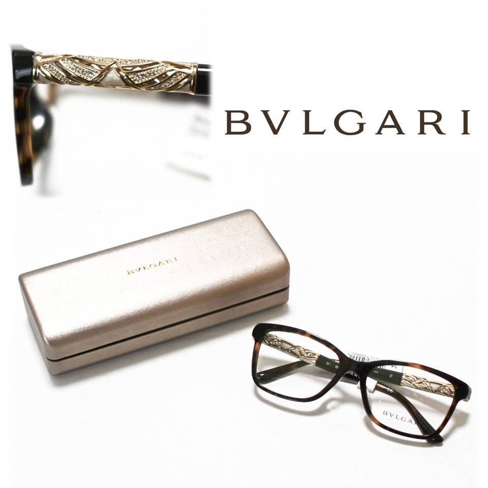 BVLGARI ブルガリ》箱付新品 ラインストーン べっ甲柄 上品なメガネ 