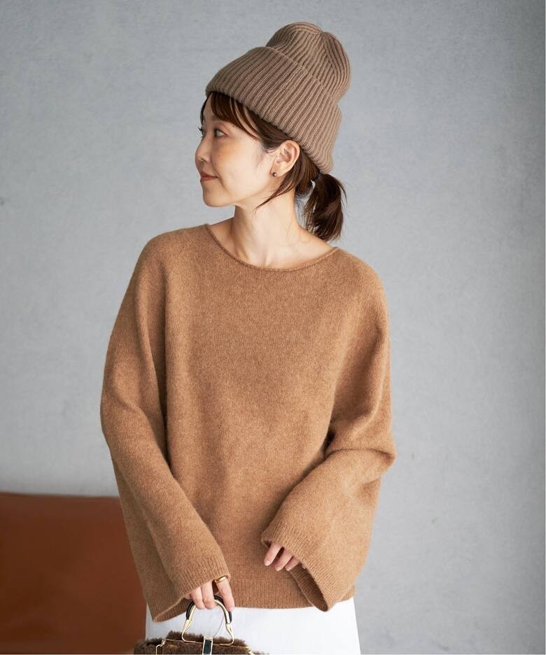 Plage【プラージュ】☆Baby Alpaca ラグランプルオーバー　新品　キャメル