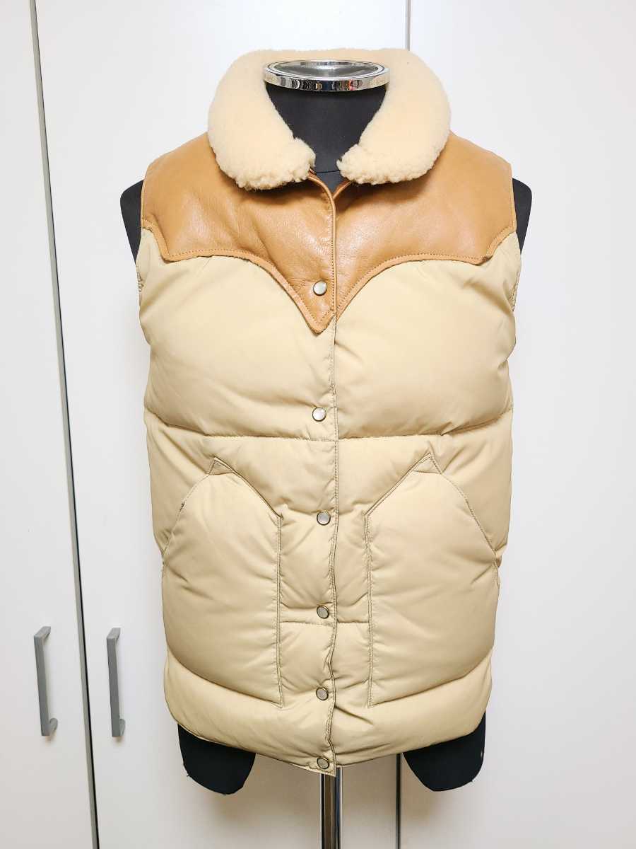 最新コレックション Rocky Mountain Featherbed ロッキーマウンテン フェザーベッド ダウンベスト ボア ナイロン×レザー ベージュ christy 450-462-12 Mサイズ 最新コレックション Rocky Mountain Featherbed ロッキーマウンテン フェザーベッド ダウンベスト ボア ナイロン×レザー ベージュ christy 450-462-12 Mサイズ