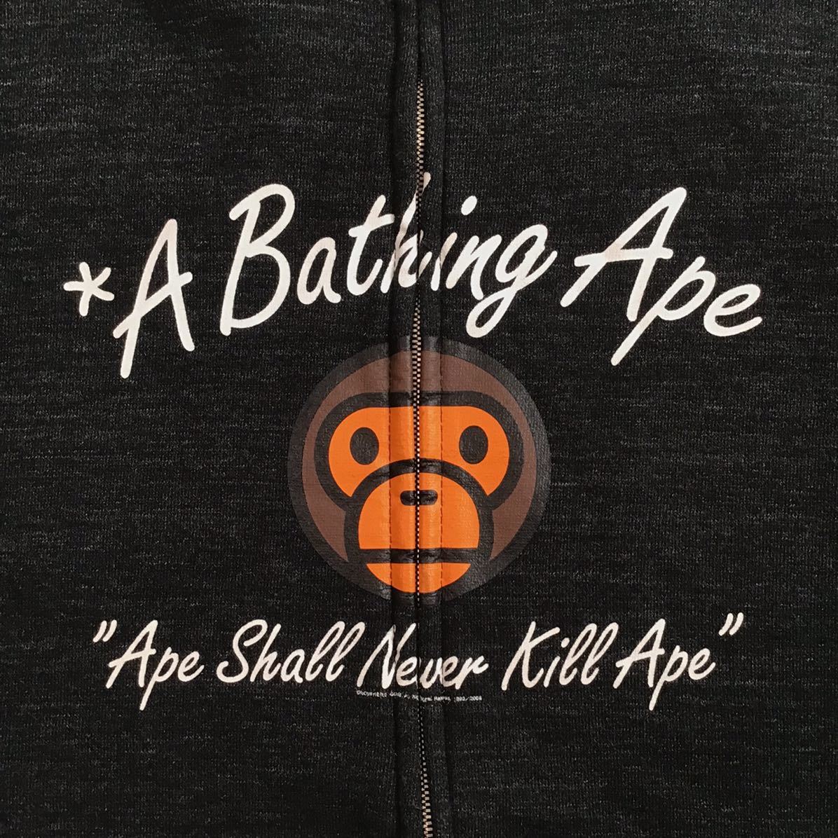 Milo logo フルジップ パーカー Lサイズ black a bathing ape BAPE full zip hoodie エイプ ベイプ アベイシングエイプ マイロ ブラック o8_画像3