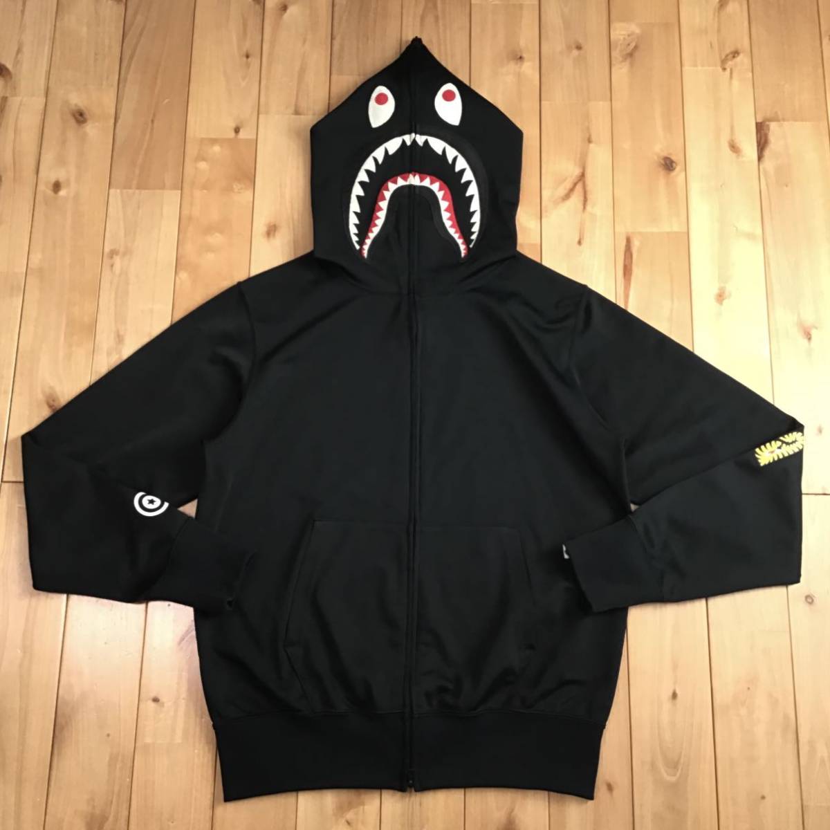 2009年 テリヤキ星人 ジャージ シャーク パーカー Mサイズ a bathing ape BAPE JERSEY shark full zip hoodie エイプ ベイプ NIGO m18398