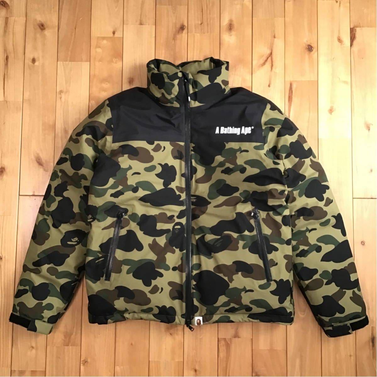 GORE TEX ダウンジャケット Sサイズ 1st camo green down jacket a bathing ape bape エイプ ベイプ アベイシングエイプ 迷彩 m21019_画像1