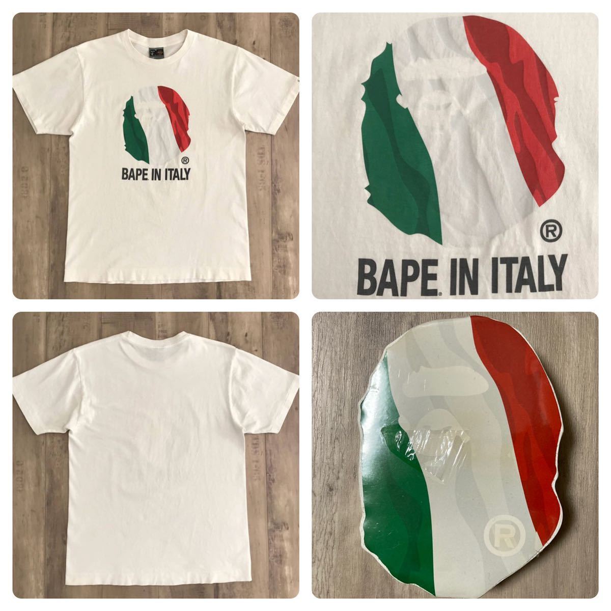 ★未開封★ イタリア 国旗 BAPE HEAD 圧縮 Tシャツ Mサイズ a bathing ape italy flag NIGO エイプ ベイプ アベイシングエイプ m60_画像4