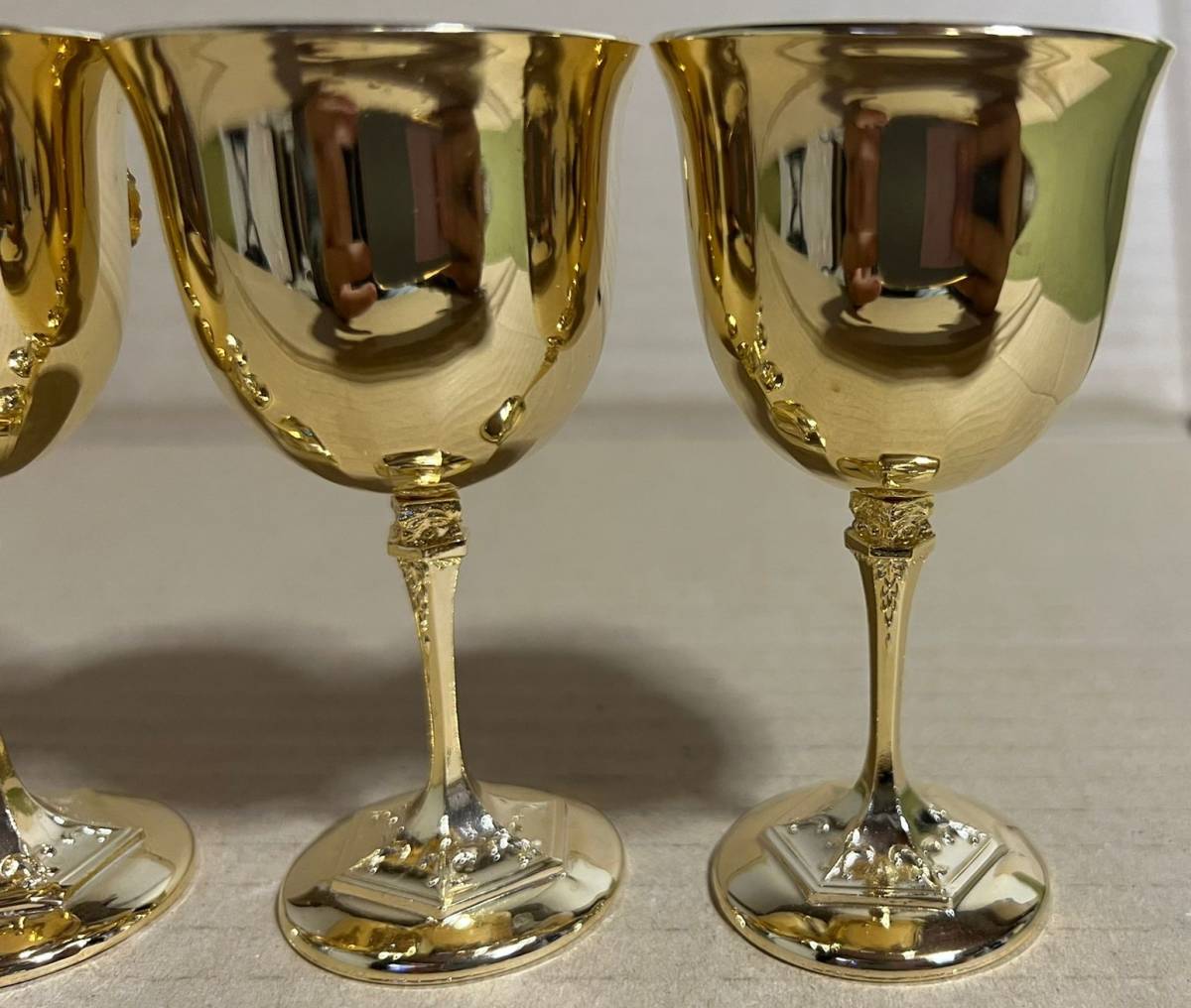 ヤフオク! - 菊絵 金杯グラス 食前酒グラス ワイングラス 24K...