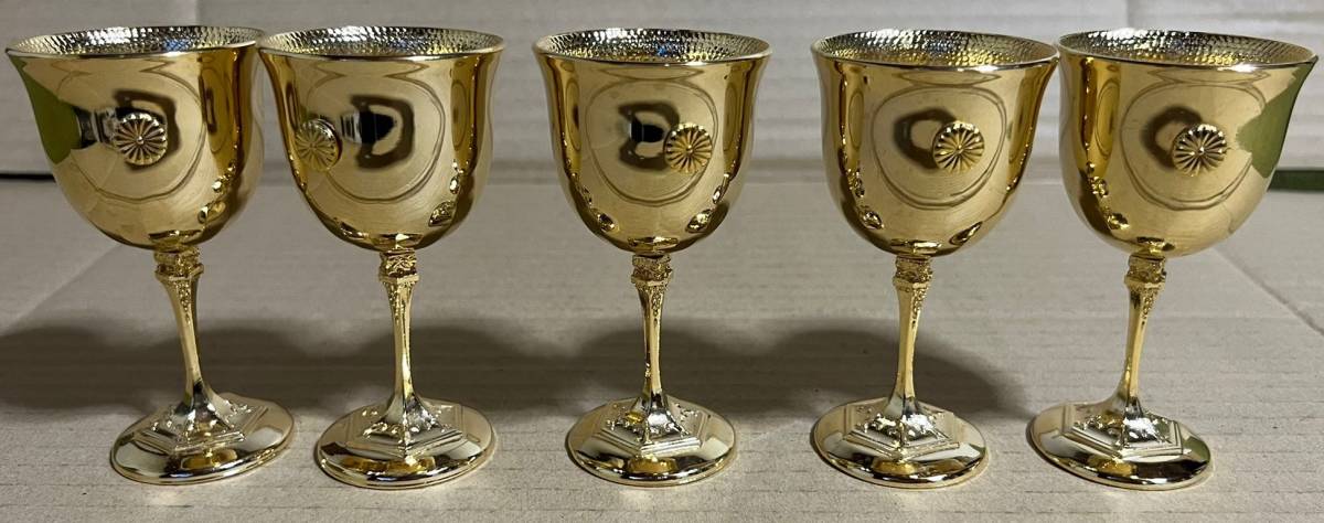 ヤフオク! - 菊絵 金杯グラス 食前酒グラス ワイングラス 24K...
