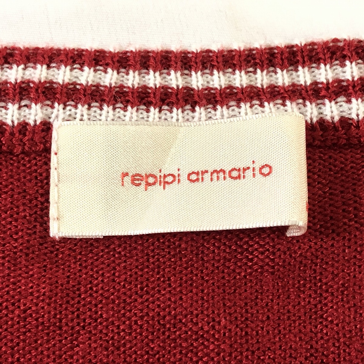 レピピアルマリオ repipi armario レディース 長袖 スカジャン風 カーディガン 赤 白 M 美品 送料185円_画像5