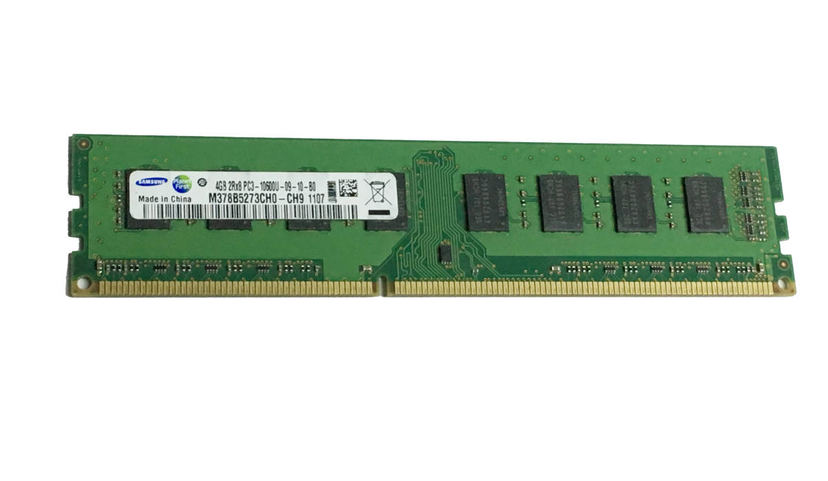 【中古パーツ】PC3 本体用 DDR3 メモリ　SAMAUNG 4GB 2R*8 PC3-10600U-09-10-B0 4GBx1枚　計4GB ■Ｍ（109）_画像1