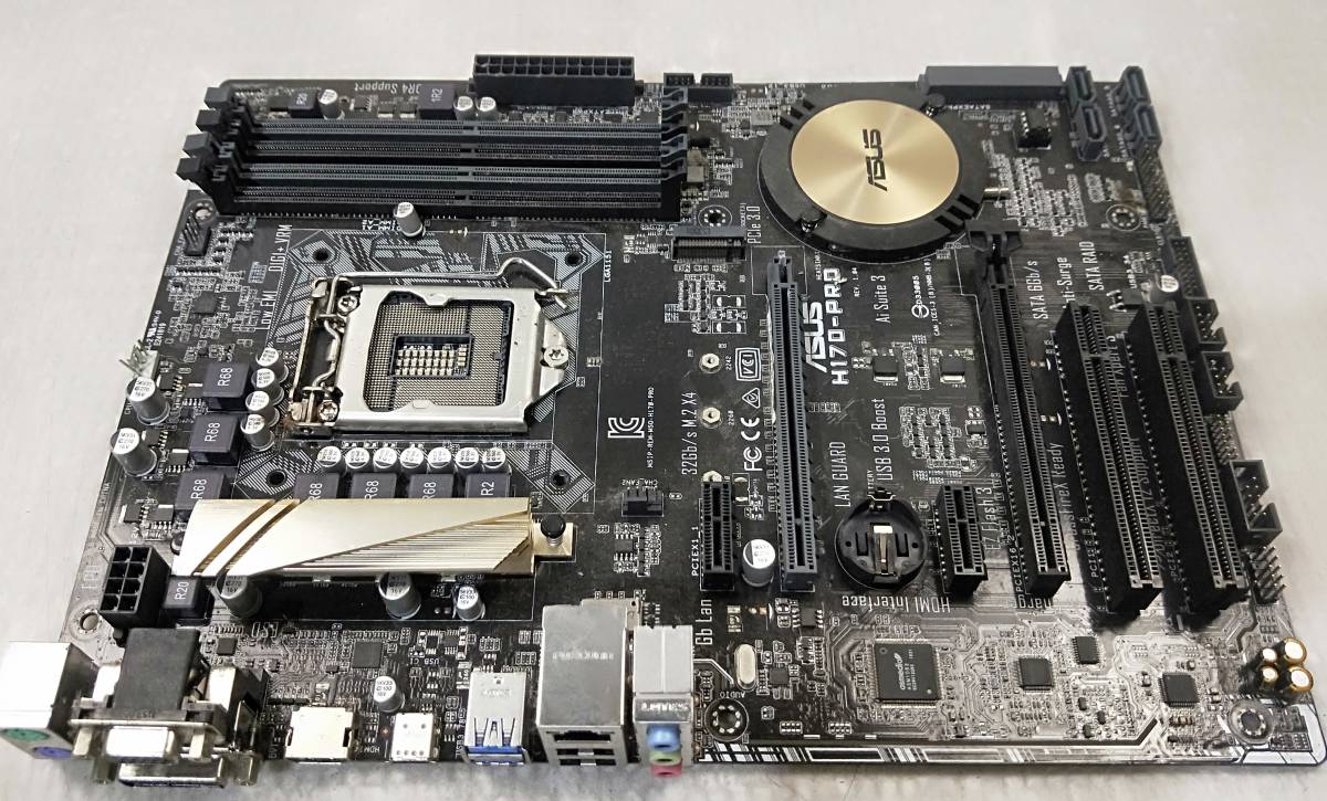 【中古パーツ】BIOS確認のみ、ASUS H170 PRO マザーボード ＩＯパネル付 LGA1151 ■MB1910の画像1