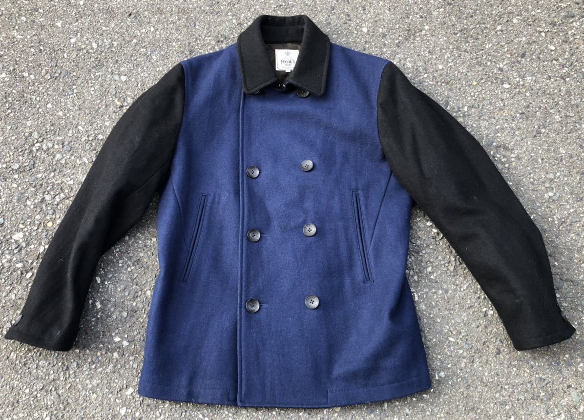 春早割 ピーコート 黒×紺) (L Freak'sStore Lサイズ