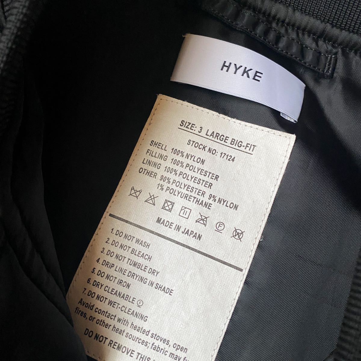 HYKE Biotop 別注 MA-1 ハイク フライトジャケット ボンバー HYKE Biotop 別注 MA-1 ハイク フライトジャケット ボンバー