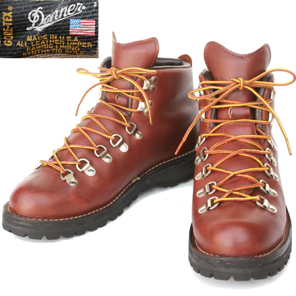 (29554)美品Danner30520ダナー黒タグマウンテンライト9D 9インチ 約27cm (ビブラム赤茶 旧ダナージャパンMadeinUSAアメリカGORE-TEXゴア)_画像1