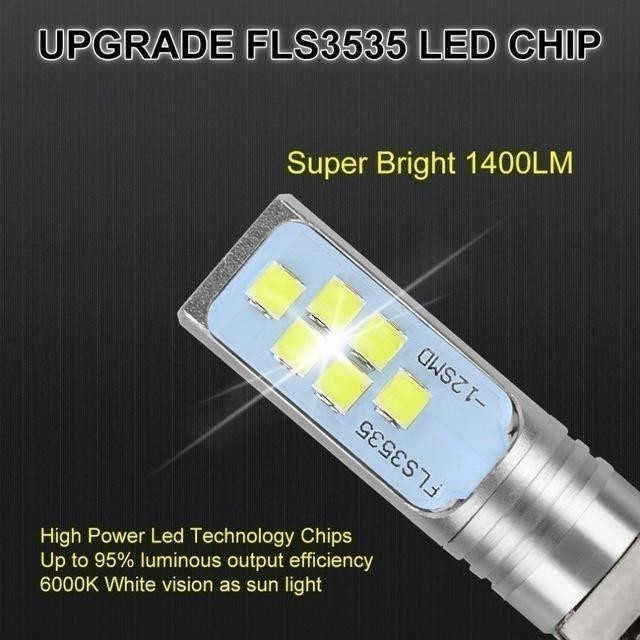 MV015:2 個 H1 H3 LED 電球超高輝度 12 3535SMD 車フォグランプ 12 V 24 V 6000 18K_画像2